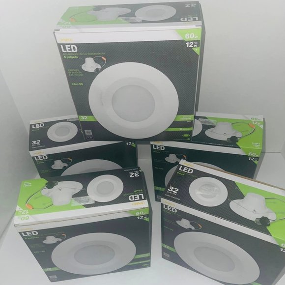 Recessed LED Ceiling lights 6 inch~ 60w/12w ~~32year life~ New In Box~~ set of 5 - Picture 5 of 6